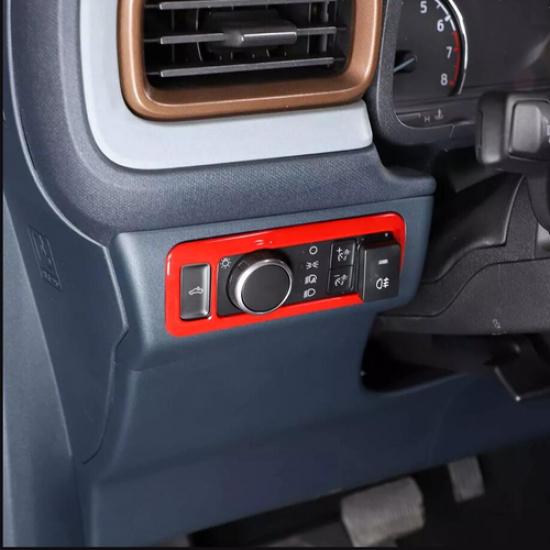 For Ford Maverick -2025 ABS Red Interior Headlight Switch Button Cover Trim