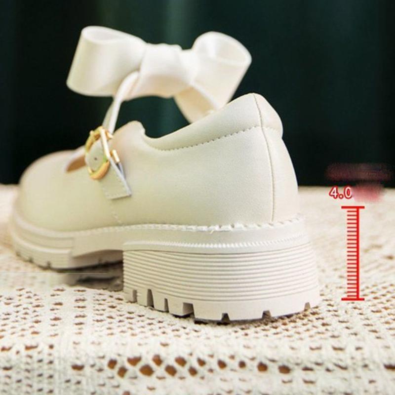 Shallow Mouth Single Shoes Dámské Divoké Jemné malé kožené boty na silném podpatku Dámské Roztomilé malé kožené boty Retro Boty Lolita