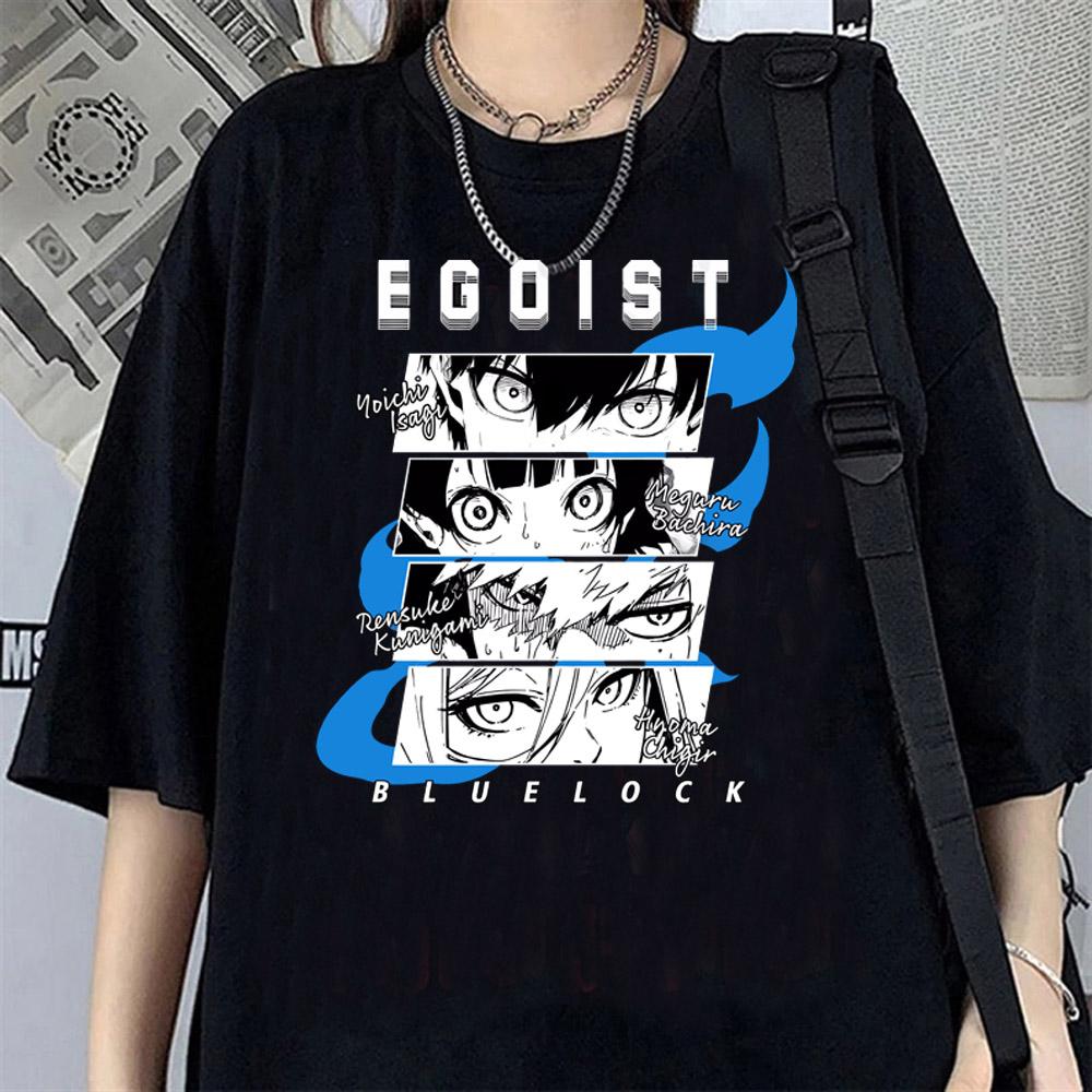 Japanese Anime Blue Lock T Shirt Women Men Short Sleeve T-shirt Harajuku Tops Tees Cartoon Streetwear