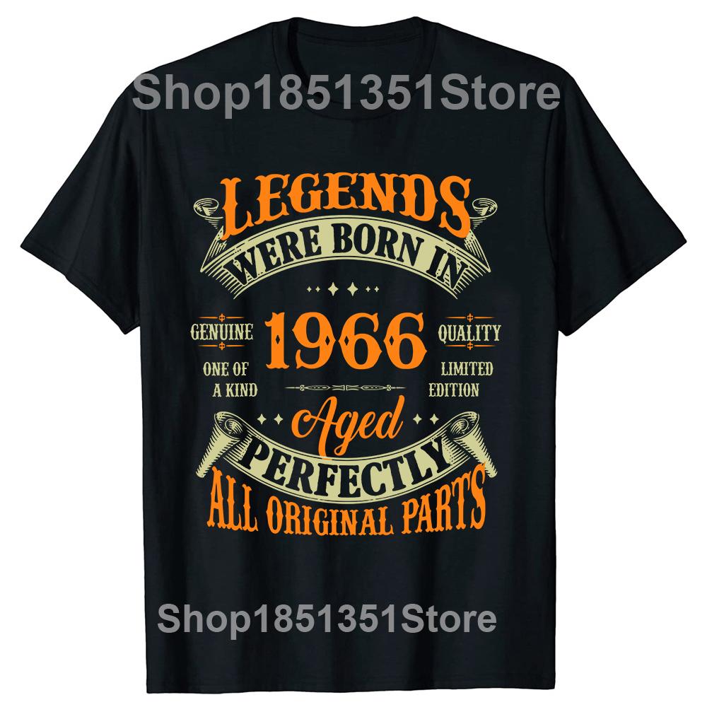 

Cotton Tshirt Men Crew Neck Tops Legend Since 1966 Mens TShirt 58th Birthday PresentGift New T Shirts Black Tshirt 4XL