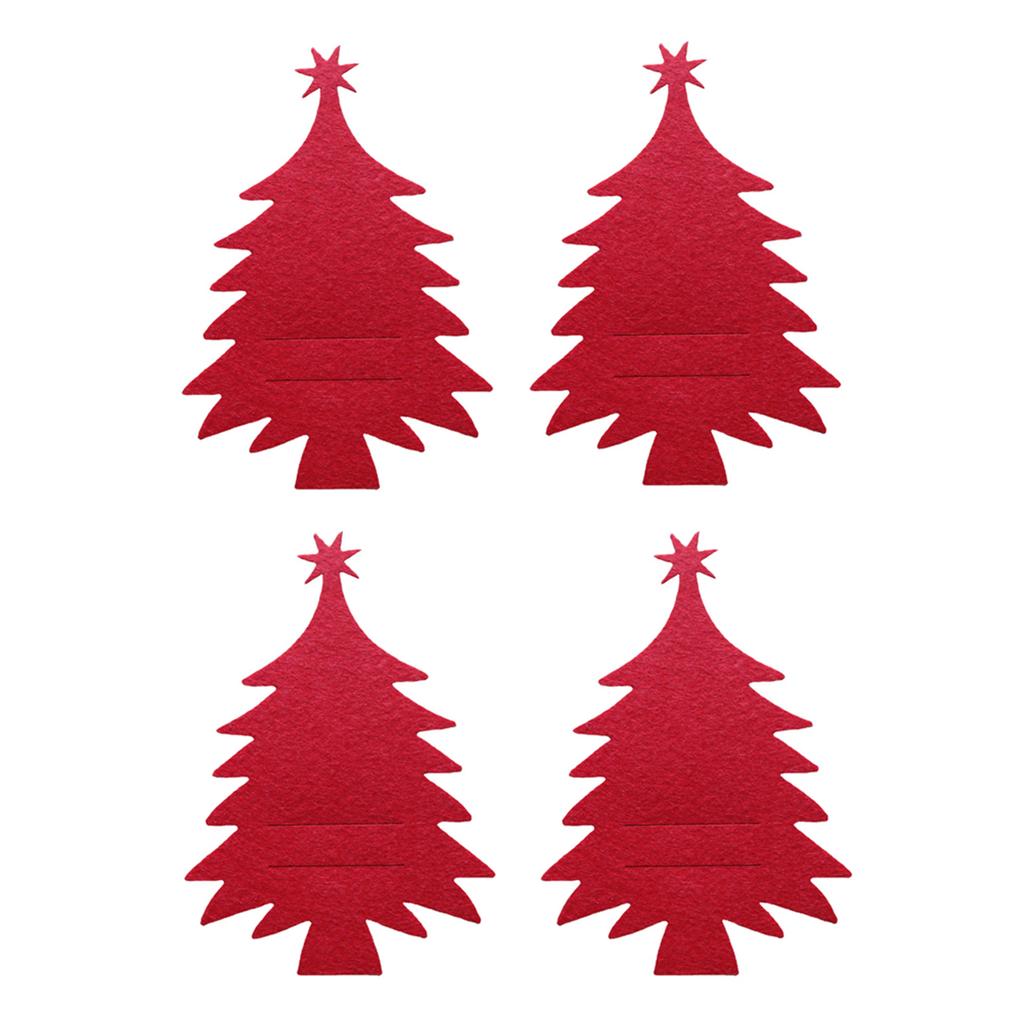 4pcs Christmas Tree Cutlery Holder for Kitchen Tableware Fork Knife Spoon Bags