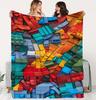 1 Colorful Floral Patchwork Flannel Quilt - Soft and Comfortable, All-season Sofa Blanket for Sofas, Offices, Camping and Travel