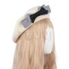 Women Wool French Beret Hat with Big Bow Girl Lolita Cute Plaid Beanie Cap Hat Winter Warm Fashion Accessory