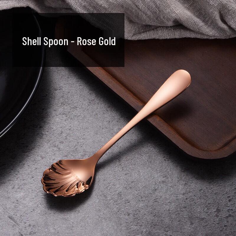 Utoo Golden Shell Dessert Spoons