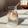 650ml Heat Resistant Glass Tumbler Cup With Alphabet Pearl Design Coffee Milk Juice Smoothie Daily Use