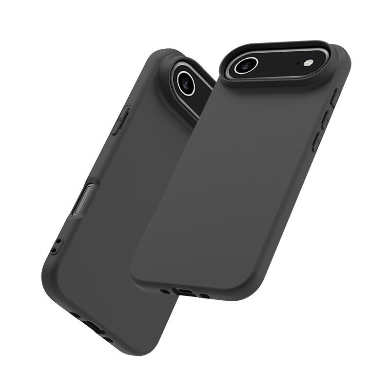 

For iPhone 17 Air Case Soft Matte Back TPU Black Phone Cover ,Large Cutout A
