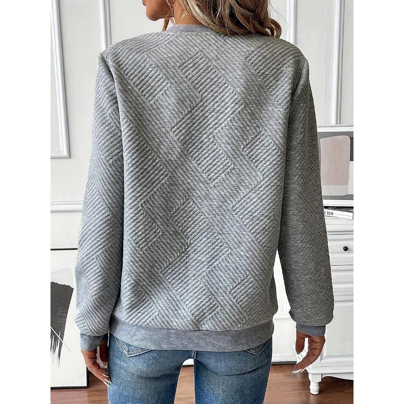 Autumn Winter Solid Color Casual Fashion Zipper Sweatshirt Women Simple All-match Bottomed Pullover Top