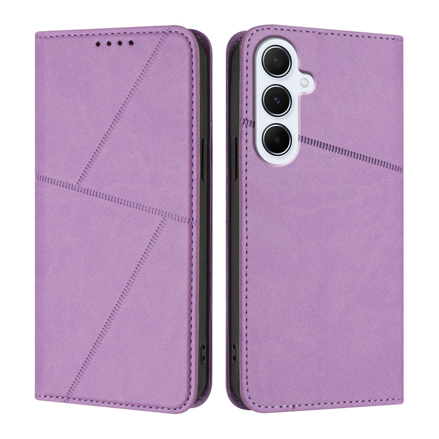 

For Samsung Galaxy A56 5G Wallet Case Magnetic Closure Leather Flip Phone Cover with Stand Purple
