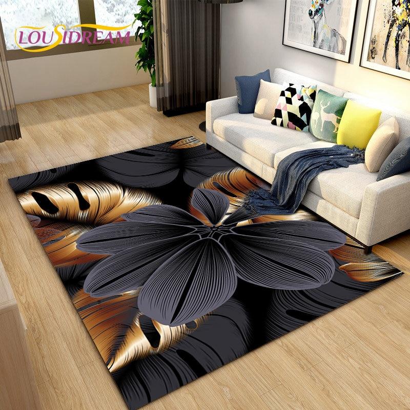 3D Daisy Flower Pattern Area Rug,Carpet Rug for Living Room Bedroom Sofa Doormat Kitchen Decoration,Kids Play Non-slip Floor Mat