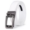 Popular, white automatic button head men's leather belt, men's fashion casual pants belt