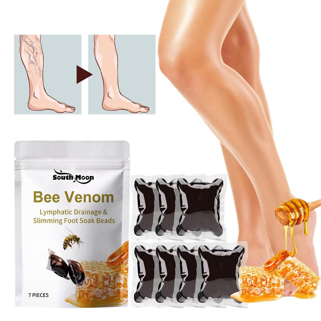 7pcs Bee Venom Foot Soak Gel Beads Relieve Swollen Legs Firming and Shaping Foot Bath Packs
