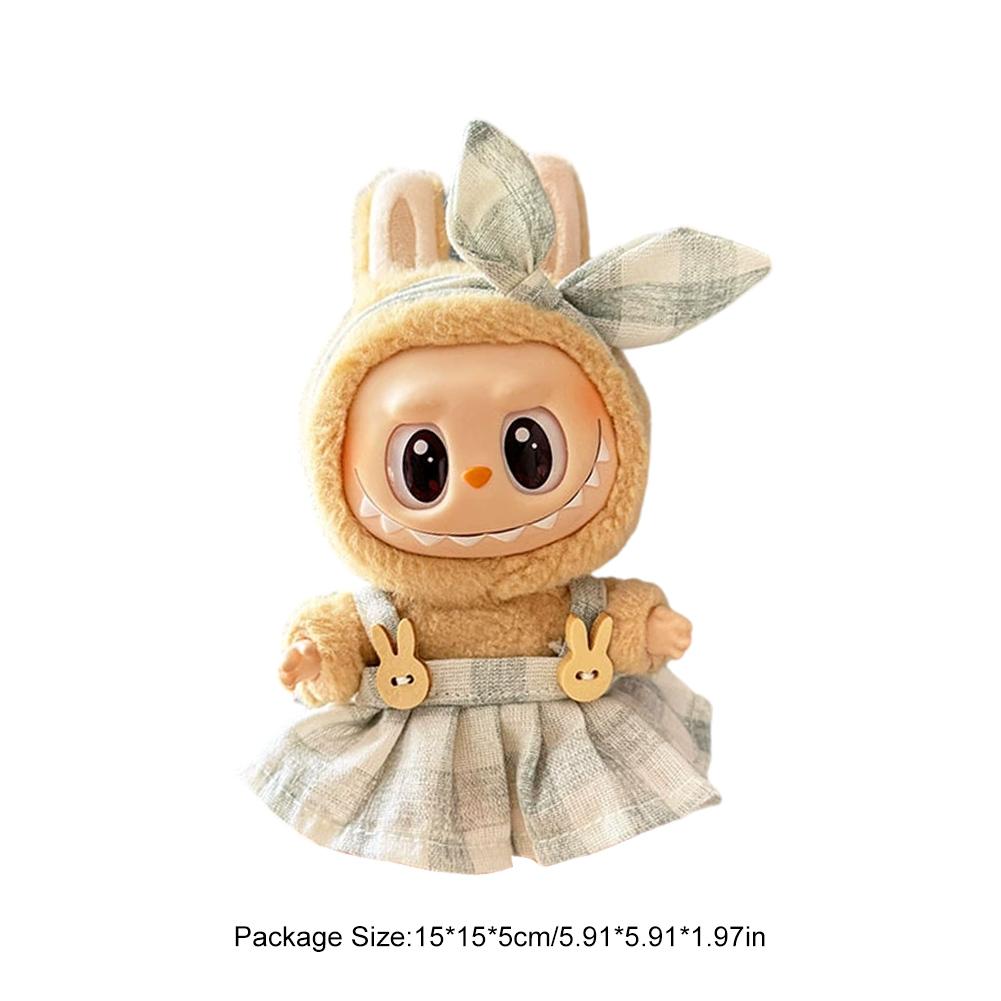 17cm Mini Plush Doll's Clothes Outfit Accessories for Labubu V1 V2 Idol Doll Sitting Party Cute Decoration Macaron Clothing Gift