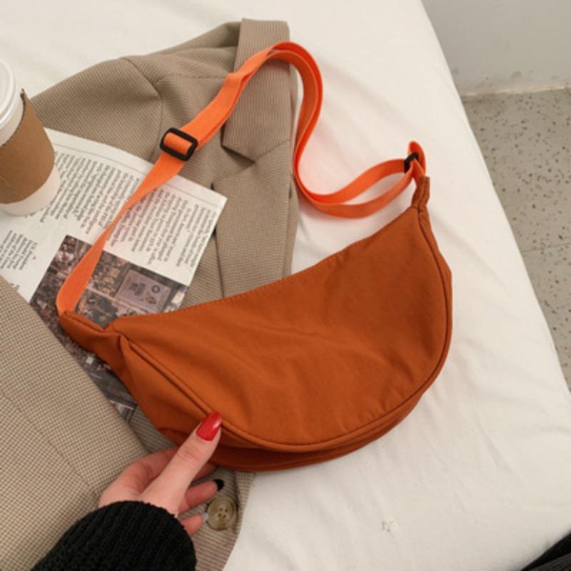 Nylon Crossbody Bag Women's New Style Dumpling Bag Lightweight Underarm Bag Simple Single Shoulder Canvas Bag