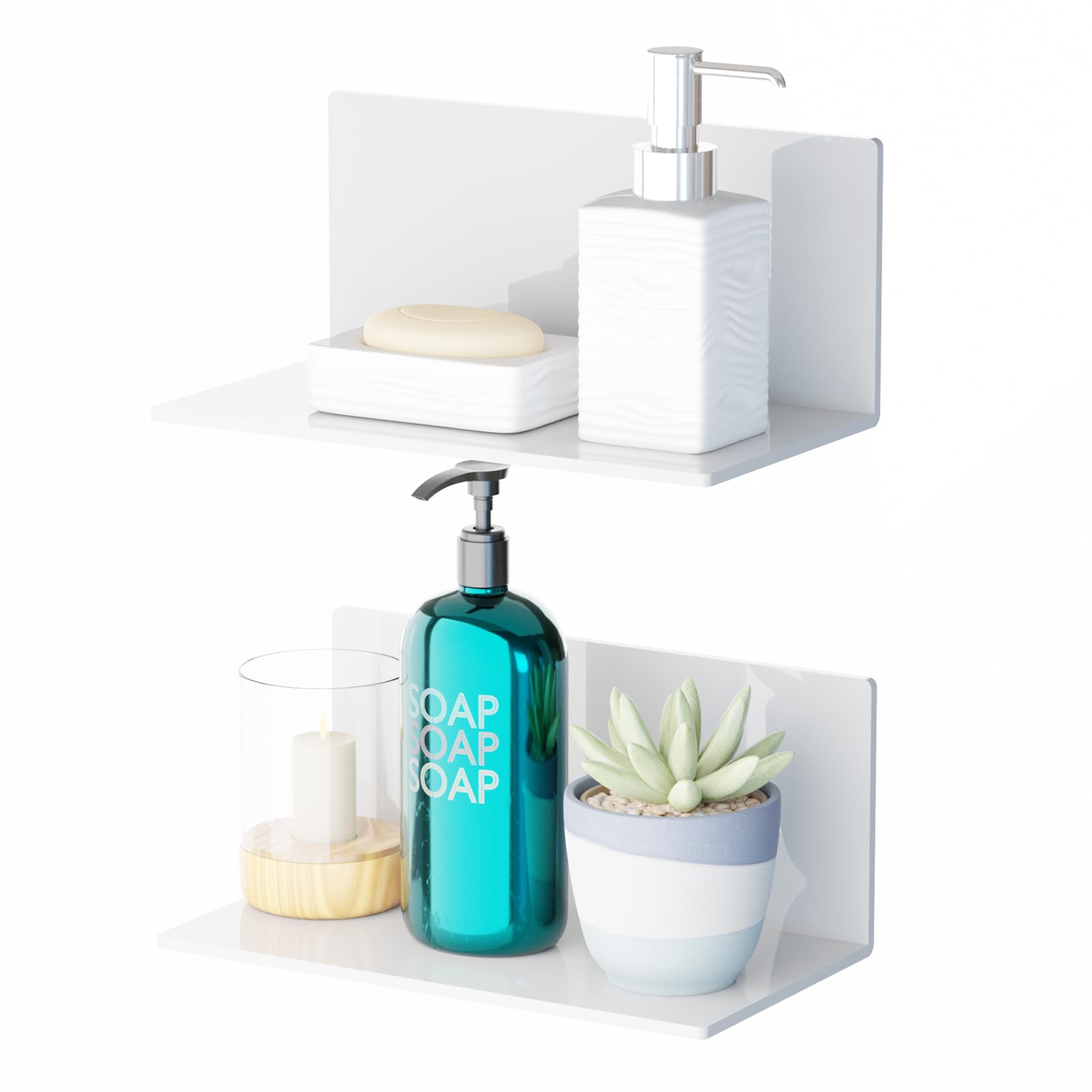 

Toski Magnetic Spice Rack, Set of 2, Super Strong Magnet, Acrylic, Rustproof, Refrigerator Side Rack, Bathroom/Washbasin/Bathroom Storage Rack, Multif