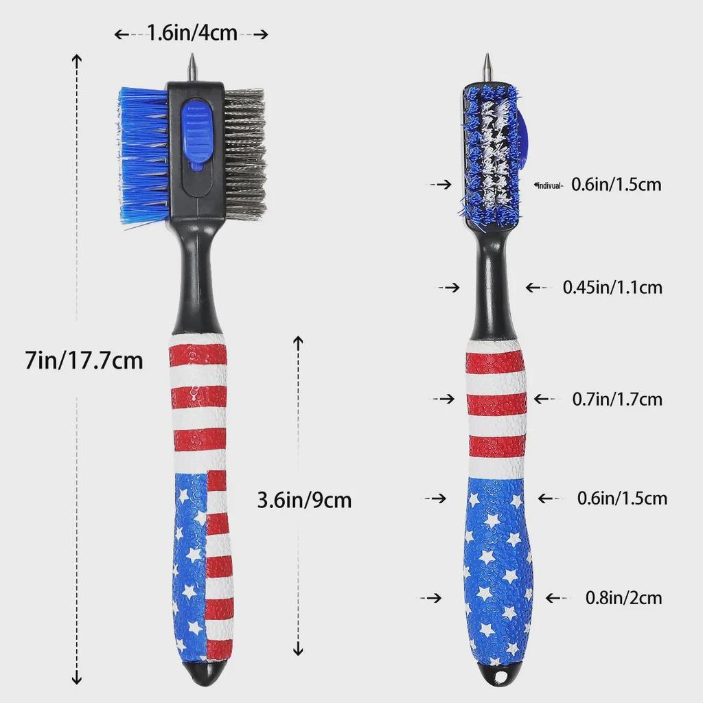 Double-Sided Nylon & Steel Golf Club Cleaning Brush