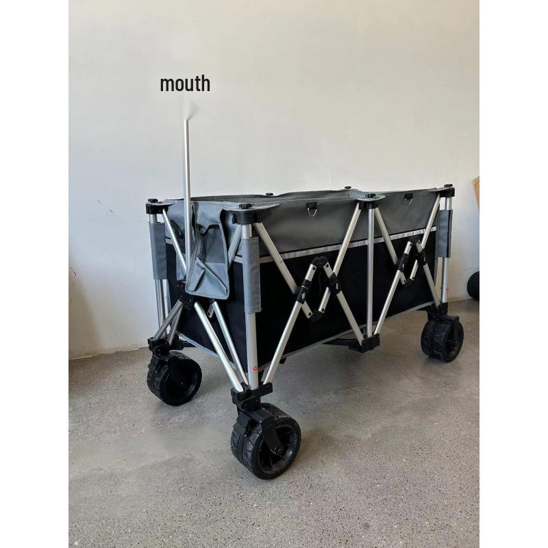 Foldable Aluminum Camping Cart: Large Capacity Outdoor Trailer for Street Vendors and Home Use