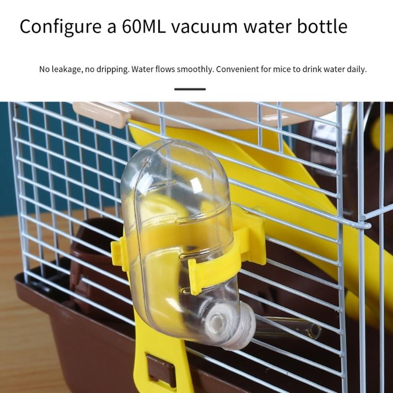 Pet Small Animal Hamster Villa Cage Clear DIY Toy Rabbits Villa Platform with Water Bottle Rodents Toy Cage Mount