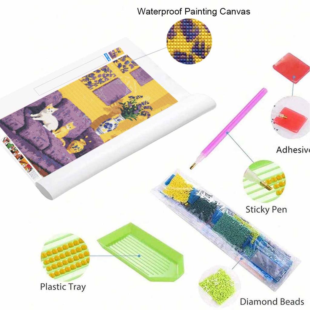 Diamond Painting Kits for Adults Cat Full Round Drill 5D Art Craft Wall Decor for Bedroom Living Room Home Decoration