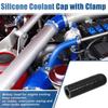 1Set 10mm ID Silicone Coolant Cap with Clamp for Coolant Heater Bypass Black