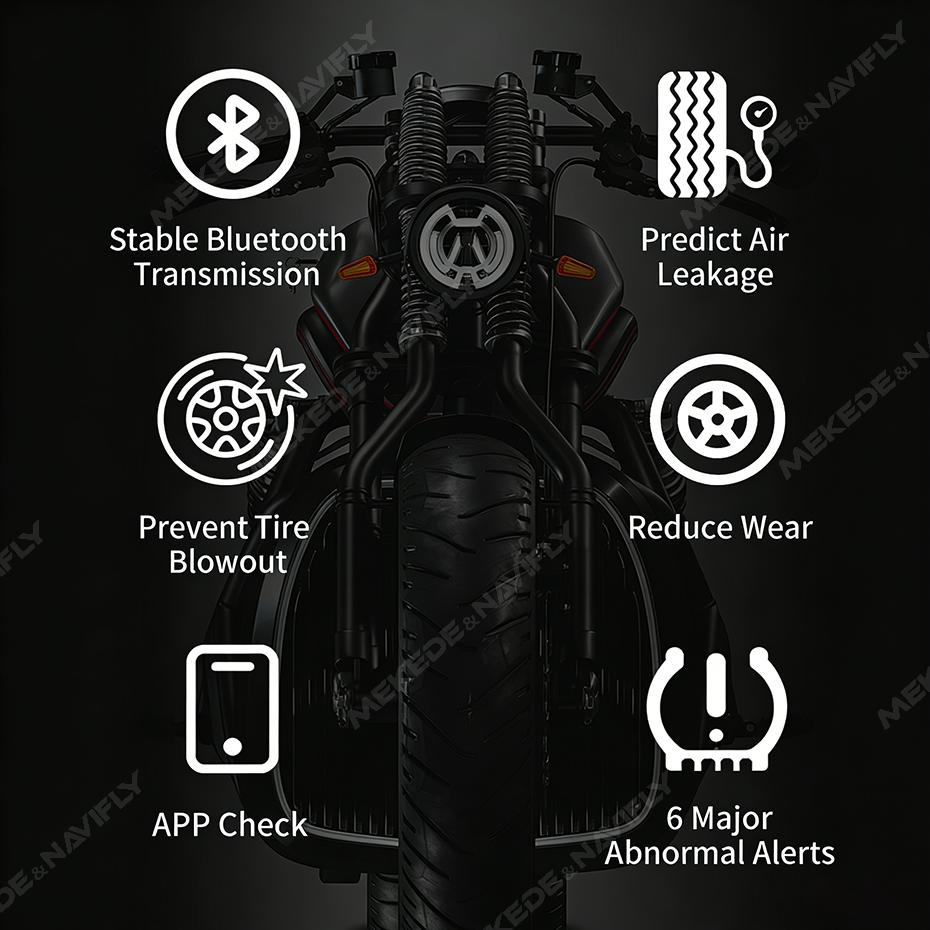 Auto TPMS BT 5.4 Reifendrucküberwachungssystem Handyverbindung für LOS Android Motorrad LKW Auto Reifendrucksensor