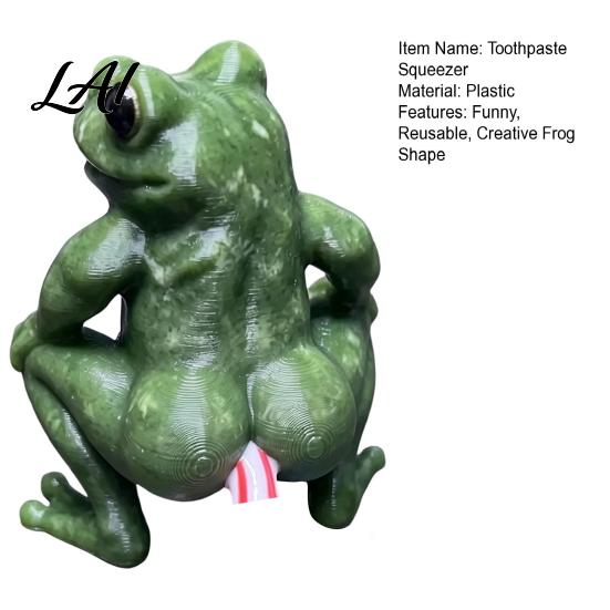 Plastic Toothpaste Pump Dispenser Funny Frog Dispenser Creative Bathroom Squeezer Cap Saver for Countertop Standard Tubes Novelty Gag Gift