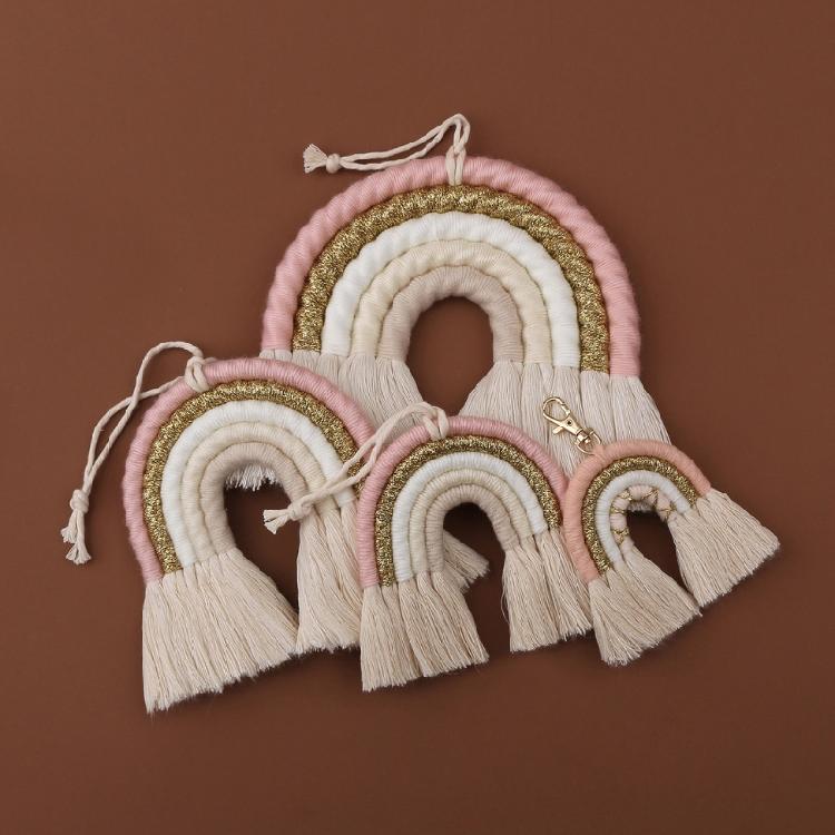 Colorful Woven Macrame Rainbow Wall Decor Party Decoration for Kids Baby Nursery