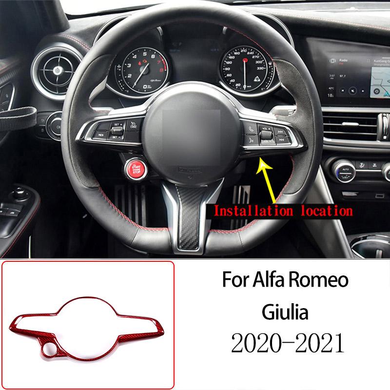 For Alfa Romeo Giulia 2017-2025 Red Real Carbon Fiber Car Interior Trim Sticker Accessories Car Modification