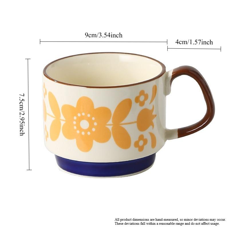 laysda 300ml Nordic Vintage Exquisite Ceramic Mugs – High Aesthetic Instagram-Style Couple Cups for Coffee & Milk 300 ML