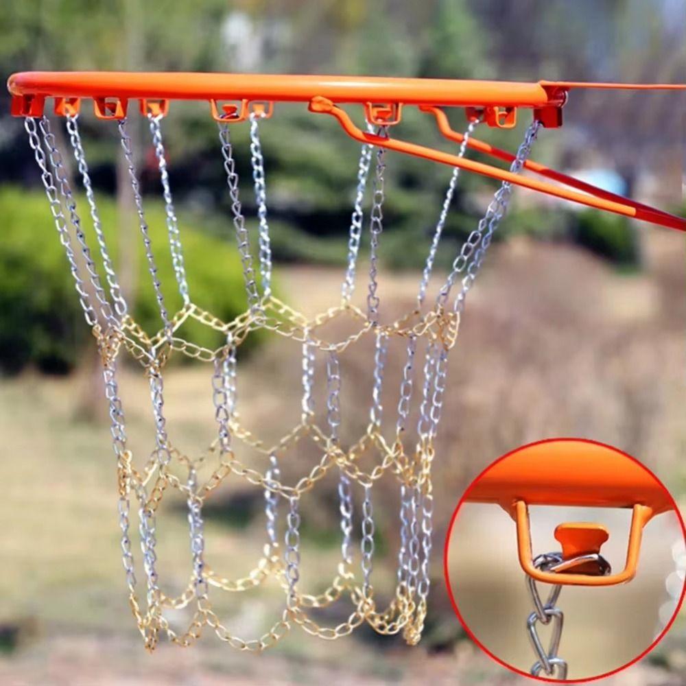 Kovová řetězová basketbalová obruč Galvanizovaná ocel Ocelová basketbalová síť Venkovní hřiště