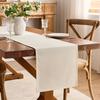 Linen Style Table Runner Rustic Farmhouse Long Rectangle Dresser Dining Coffee Table Cover Kitchen Dining Room Party Decoration