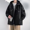Work Jacket Men's New Spring and Autumn Trendy Handsome Versatile Loose Ins Hong Kong Style Large Size Hooded Jacket