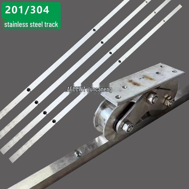 Elektrisk skjutdörr 201 Massivkärna Rostfritt stål 304 Dubbelspårig skena med expansionsskruvar