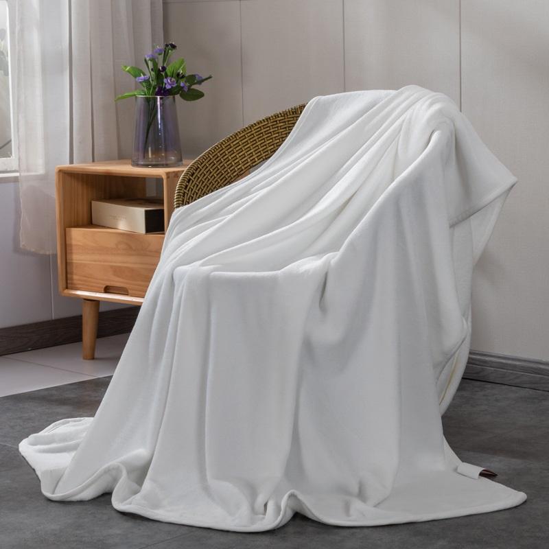 Flannel Blanket Summer Air Conditioning Throw Soft Fleece Office Nap Blanket Single Layer Double Sided Plush All Season Blanket