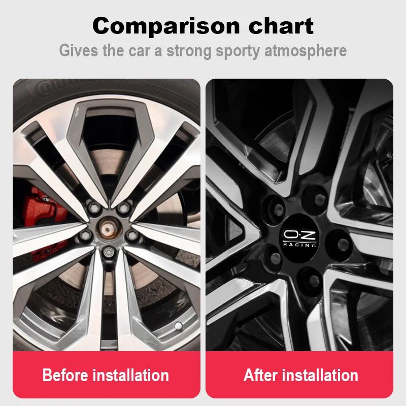 4pcs 56+60mm Car Styling OZ Racing O.Z Logo Car Wheel Hub Center Caps Sticker Rim Cover Decoration Badge Emblem Auto Accessories