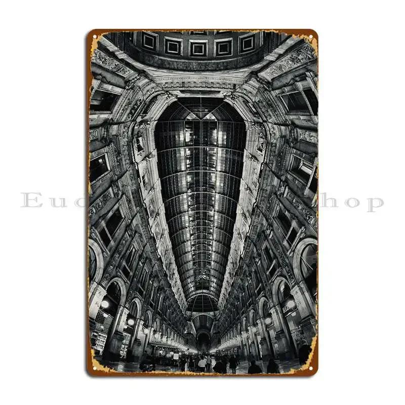The Galleria Vittorio Emanuele II In Milan Italy Metal Sign PaintingGarage Living Room Printing Classic Tin Sign Poster 20x30cm(7.8x11.8inch)