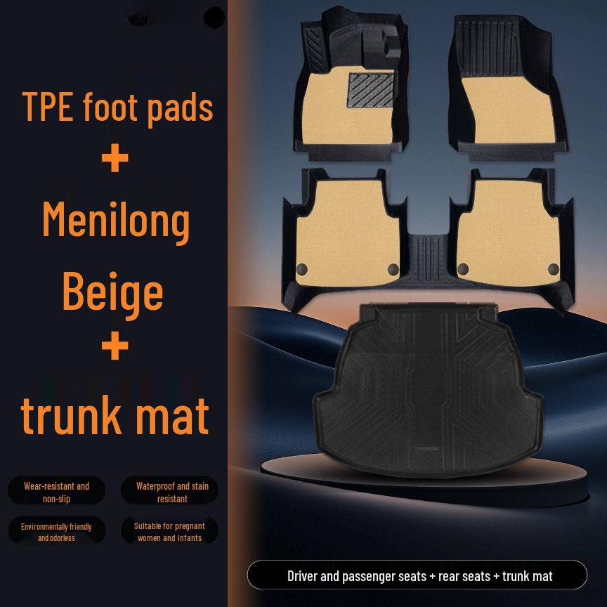 Nano 06 Floor Mats: TPE Surround for 25 Models - Includes Driver's Seat, Carpet Floor Mat, Foot Pad, and Trunk Mat.