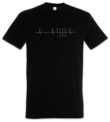Heartbeat Gear Shift T-Shirt Mens Womens Tees Top Race Racing Car Driver Racer Petrol Head Fun Love