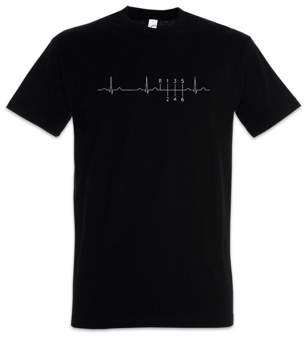 

Heartbeat Gear Shift T-Shirt Mens Womens Tees Top Race Racing car Driver Racer Petrol Head Fun Love 2XL