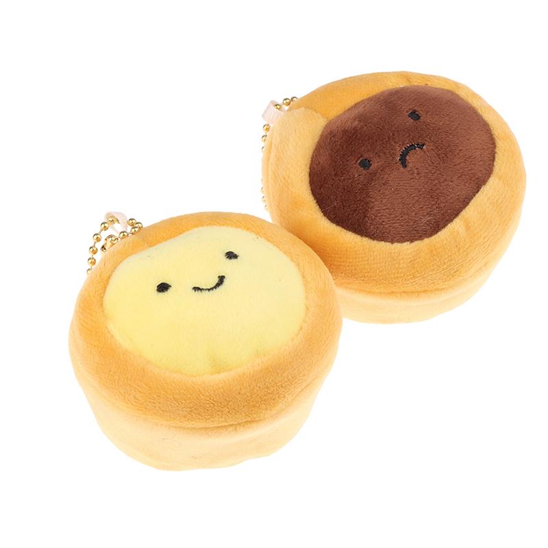 Niedliche Eierkuchen Plüschtier Schlüsselanhänger Cartoon Essen Weiche Stoffpuppe Anhänger Autoschlüsselring Rucksacktasche Dekor Kindergeschenk
