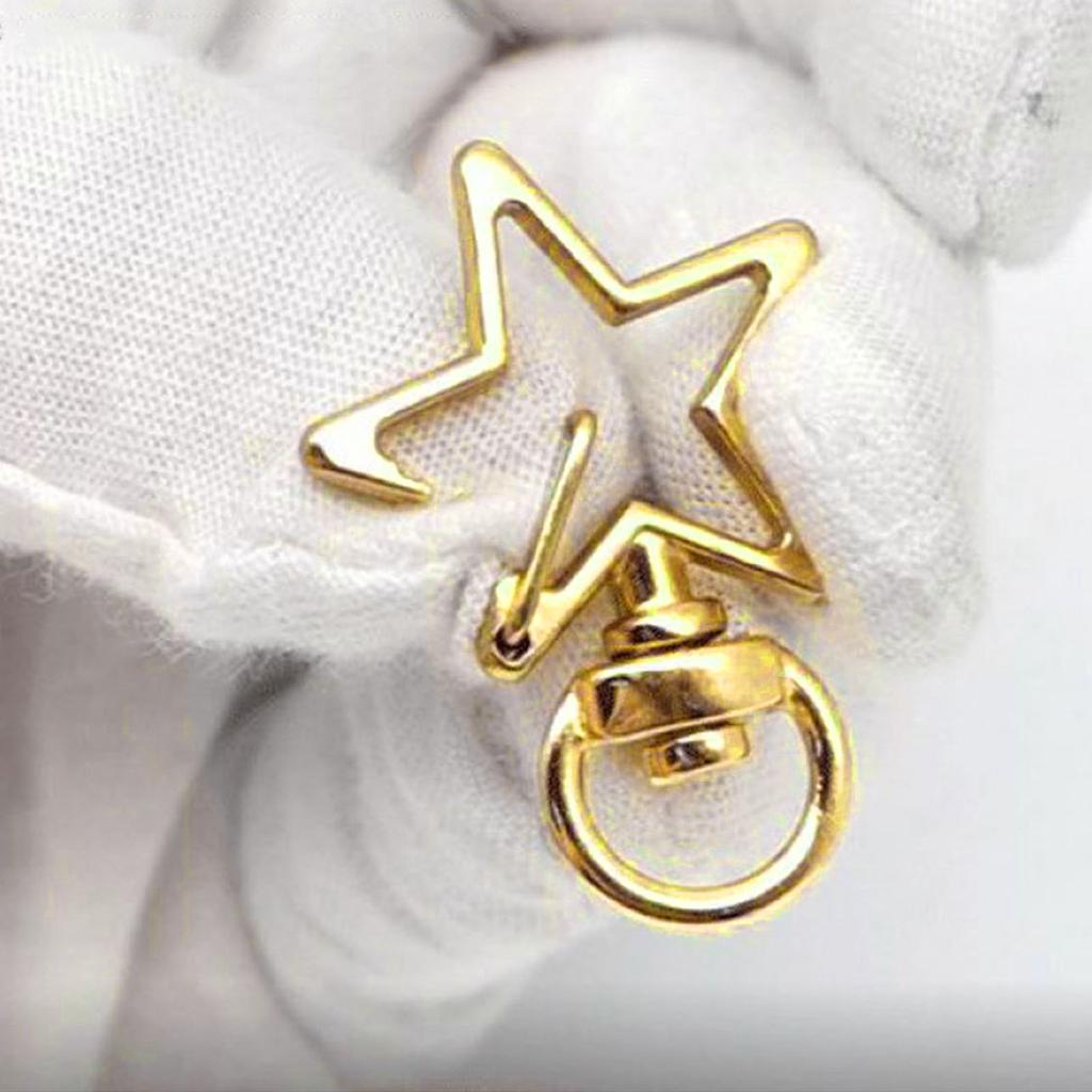 Star/Moon Spring Clasps Keychain DIY Accessories Metal Swivel Lobster Claw Clasps Alloy Material DIY Keychain Supplies