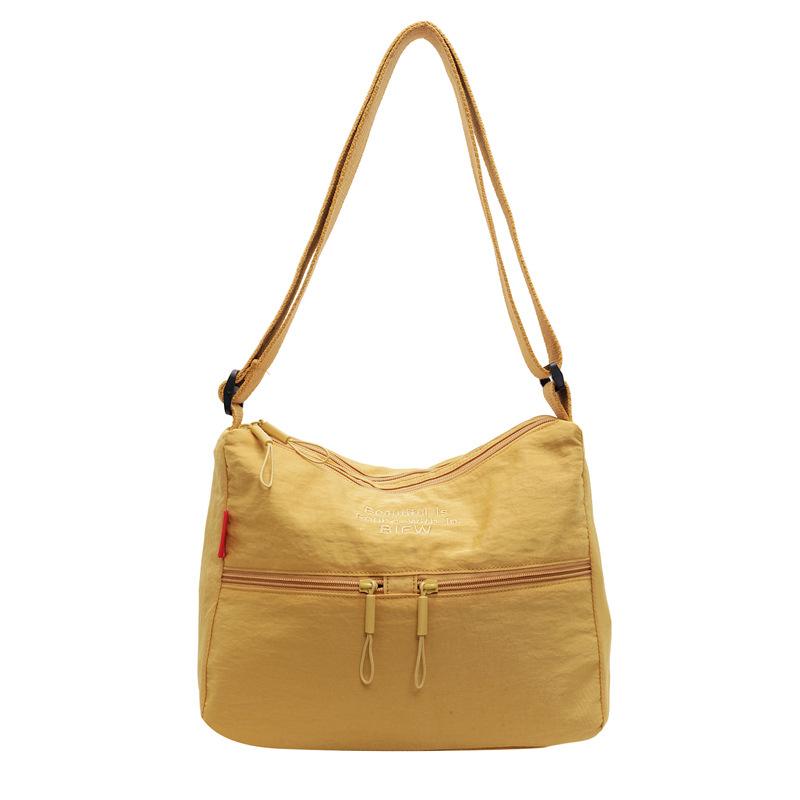 Korean Minimalist Oxford Square Women's Bag - Solid Color Soft Large Capacity Multifunctional Commuter Shoulder Bag, Casual Fashion Versatile