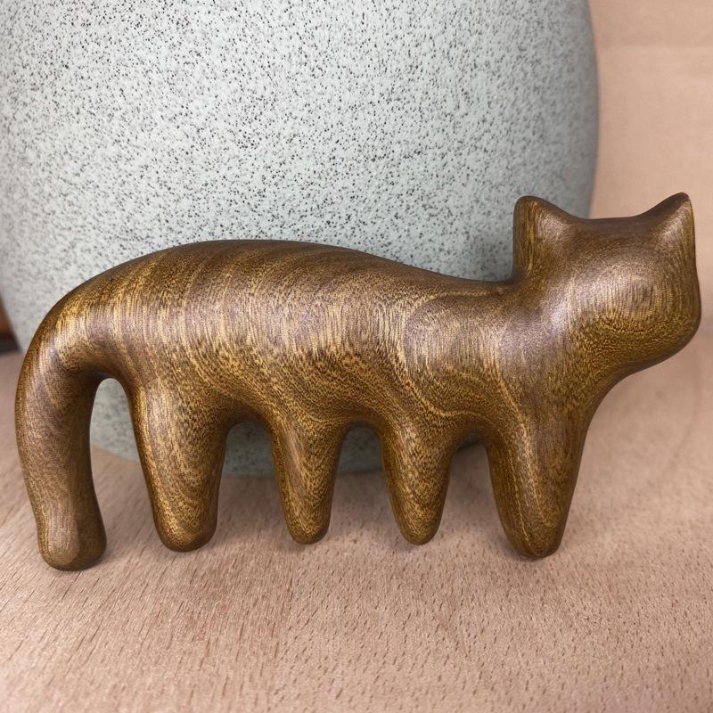 Cat Massage Comb Body Meridian Massage Comb Sandalwood Five Wide Tooth Comb Acupuncture Blood Circulation