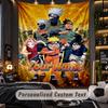 Personalisierte Wandtapisserie, Naruto Individuell Bedruckter Name, Stoff-Wandkunst für Innenraum-Hintergrund