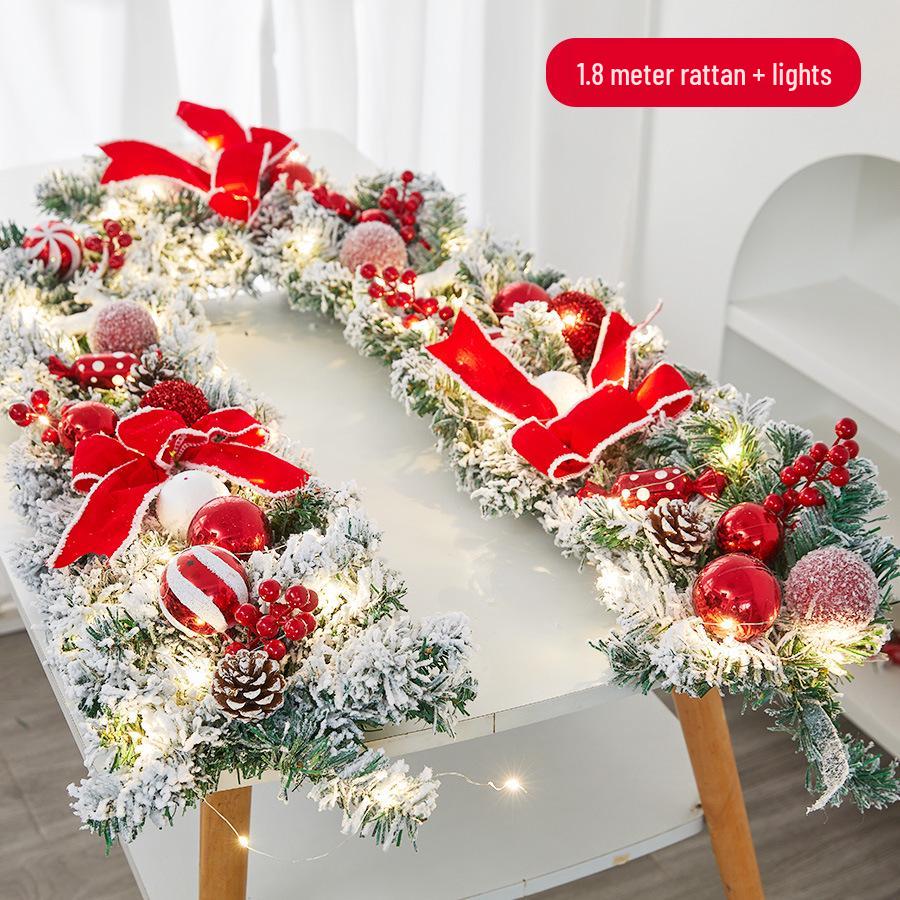 Weihnachtsszene Rattan Treppen- und Türhängekranz Ornament für Kamin, Einkaufszentrum, Hotel