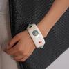 Bohemian Acrylic Rhinestone Bangle Wide Retro Hand Ring Turquoise Acrylic Bracelet  Lady Girls