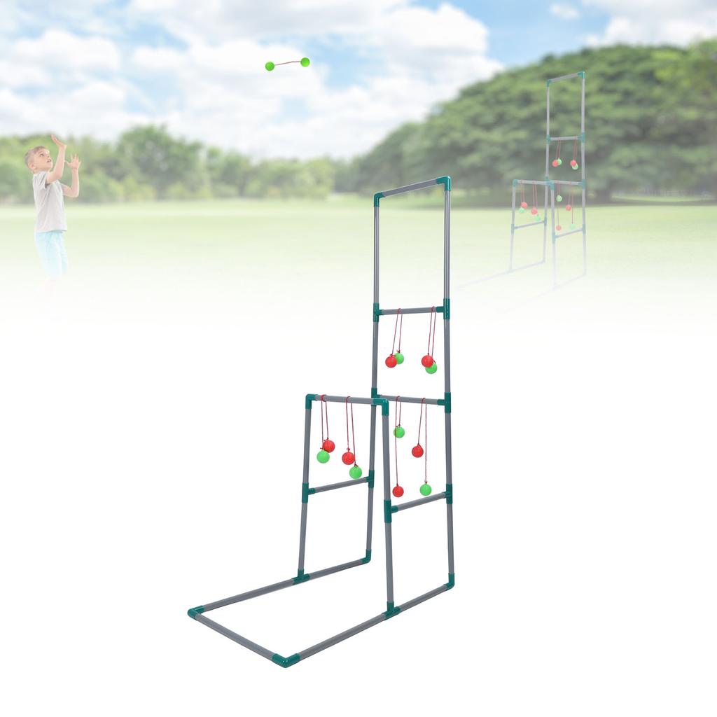 Ladder Ball Game with 12 Throwing Balls Double Layer Complete Ladder Toss Game for All Skill Level I
