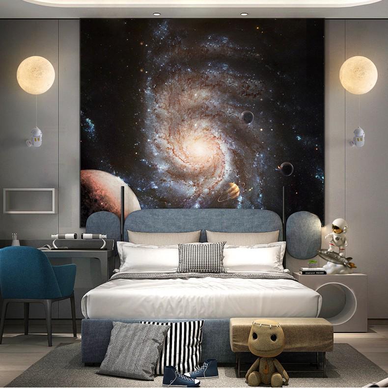 Nordic Modern Children's Astronaut Moon Wall Lamp - Minimalist Cartoon Bedroom Bedside Light