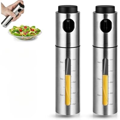 1/2PC100ML Stainless Steel Oil Bottle Dispenser Barbecue Oil Bottle Oil Spray Bottle Seasoning Bottle with Scale for Cooking Bbq