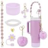7Pcs /1Set for Cup Including Flower Straw Cover Cap for Straws Pom Chain and Silicone Boot for Cup Accessories