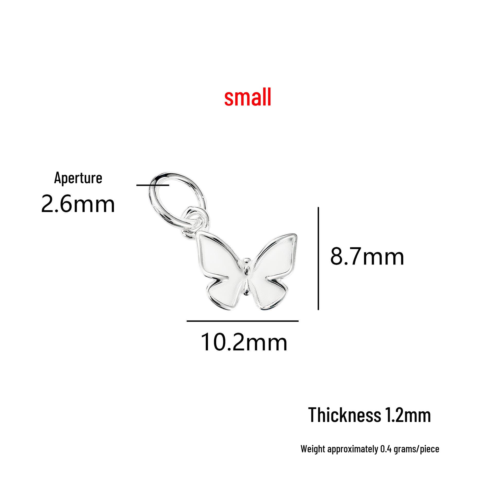 S999 Sterling Silver Butterfly Charm Pendant for DIY Crystal Bead Bracelet, Necklace, and Jewelry. Sterling Silver 999 маленький